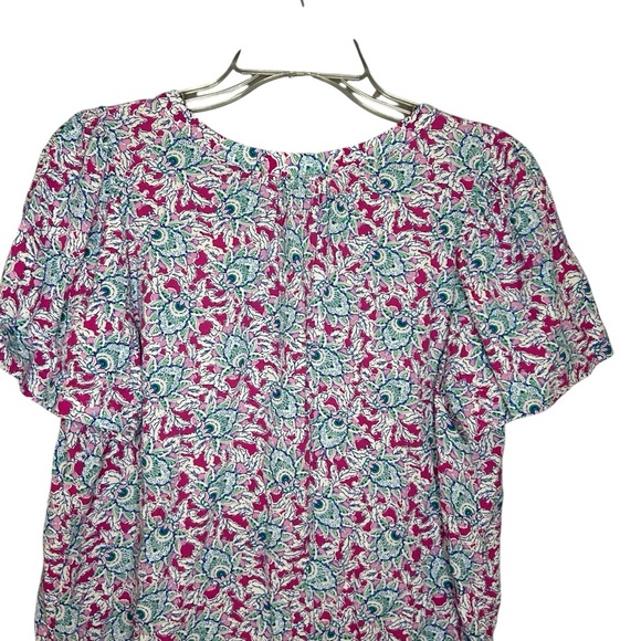 LOFT Multicolor Floral Blouse buttons size medium - Picture 4 of 11
